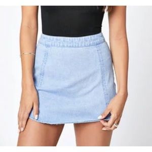 pacsun tulip denim mini skirt